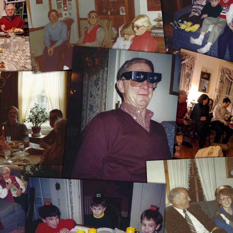 Collage of family pictures from the grab bag